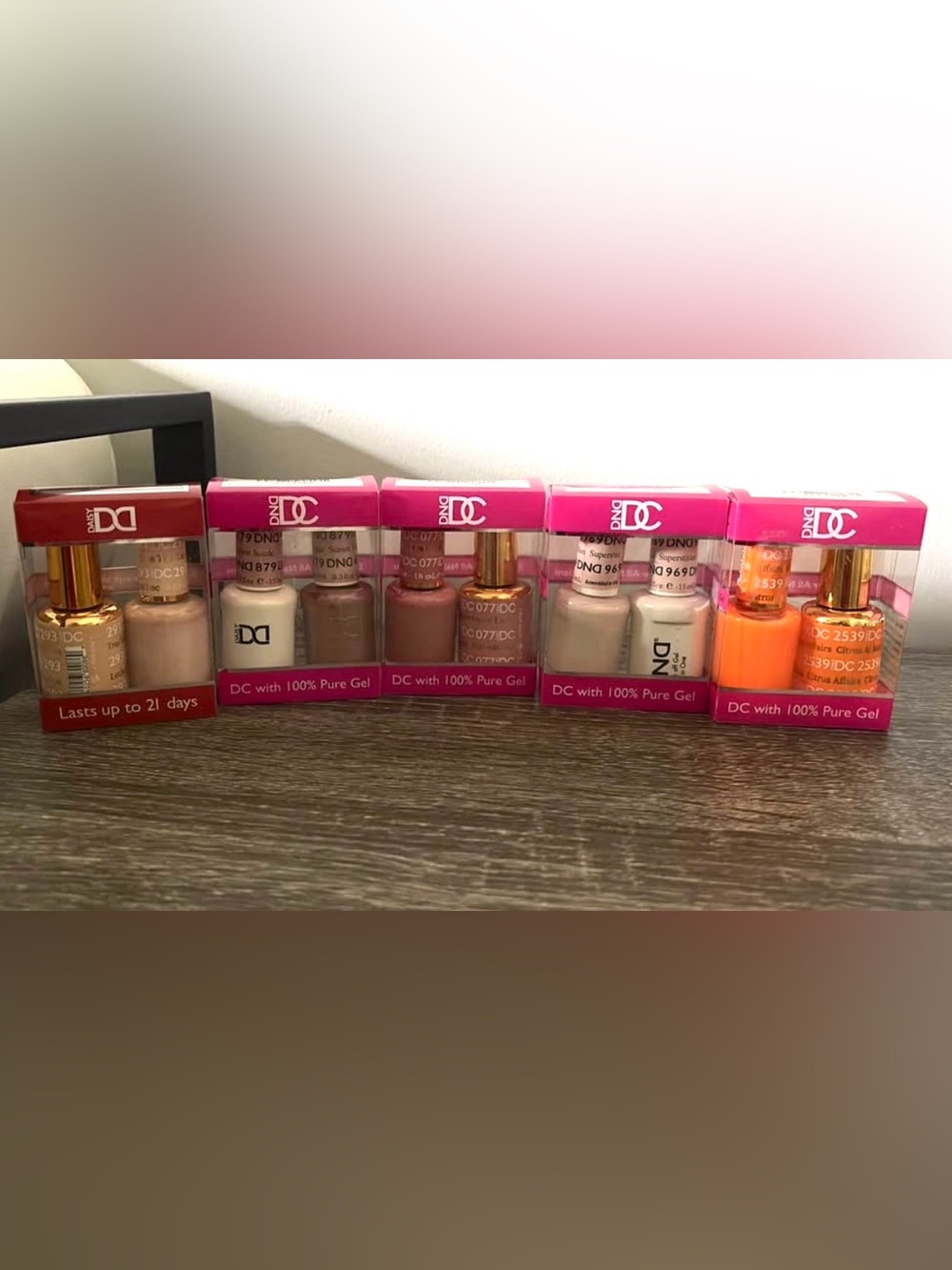 DC Pure Gel Nail Polish Set - Neutral & Orange Shades 5 total